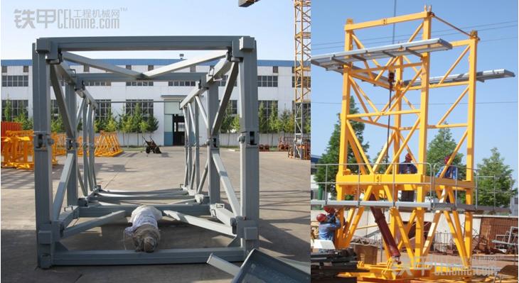 2,标准节为鱼尾板销轴连接的片式组装结构,便于集装箱运输,同时配置